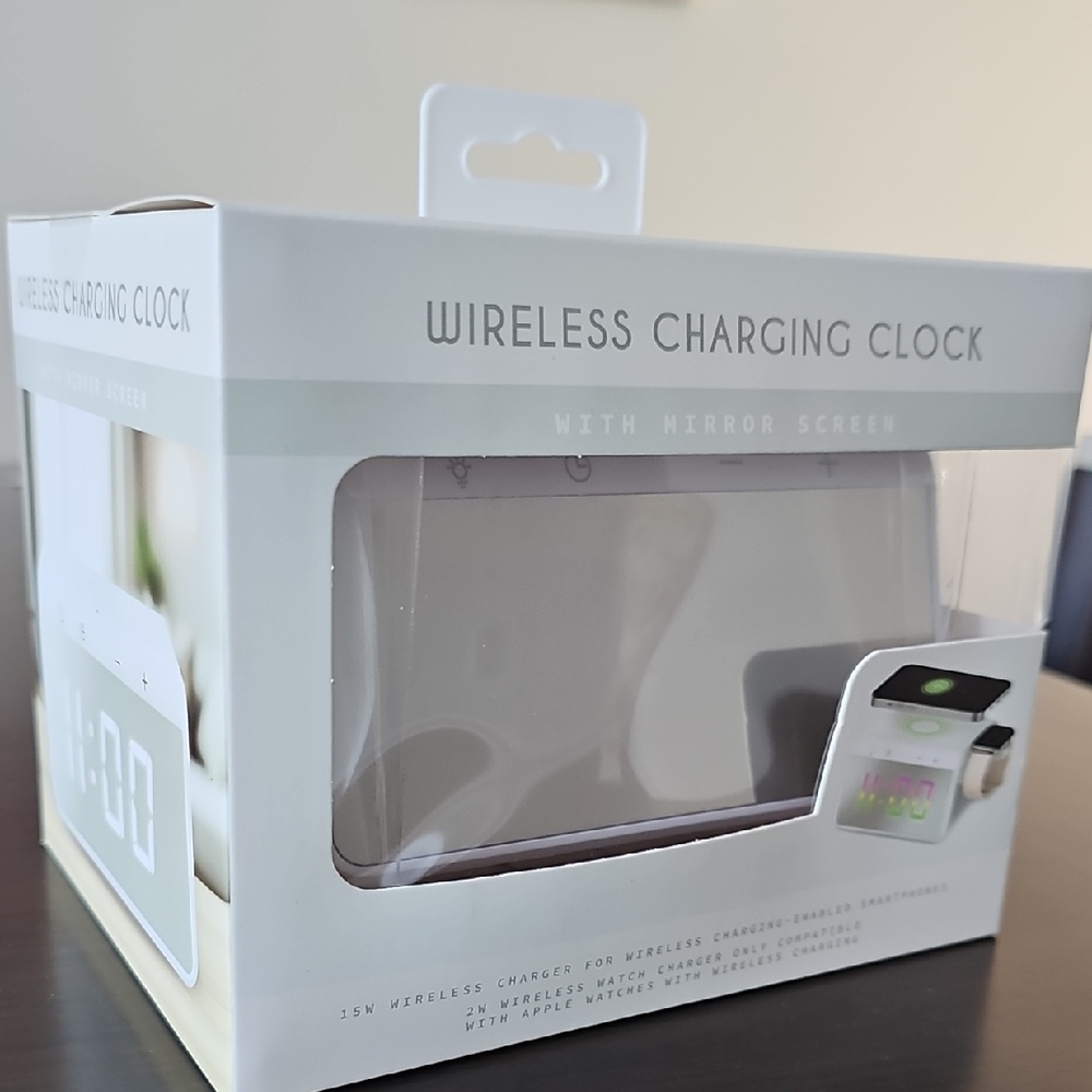 Wireless Charging Clock with Mirror Screen